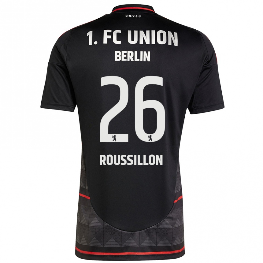 Kinder Fußball Jérôme Roussillon #26 Schwarz Auswärtstrikot Trikot 2024/25 T-Shirt Luxemburg