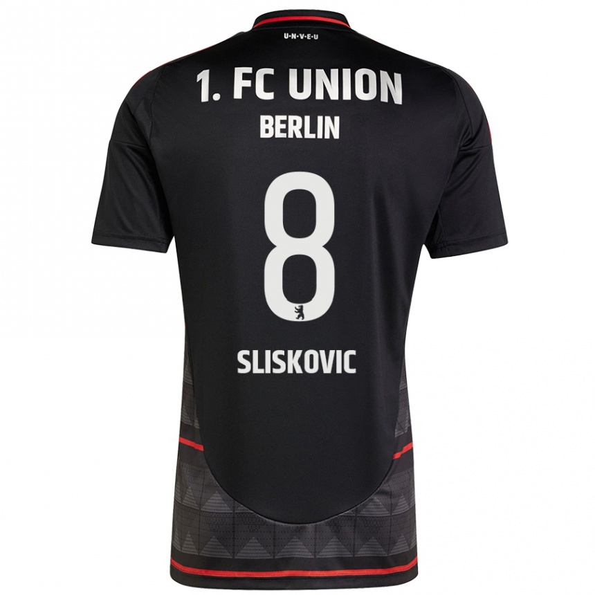 Kinder Fußball Duje Sliskovic #8 Schwarz Auswärtstrikot Trikot 2024/25 T-Shirt Luxemburg