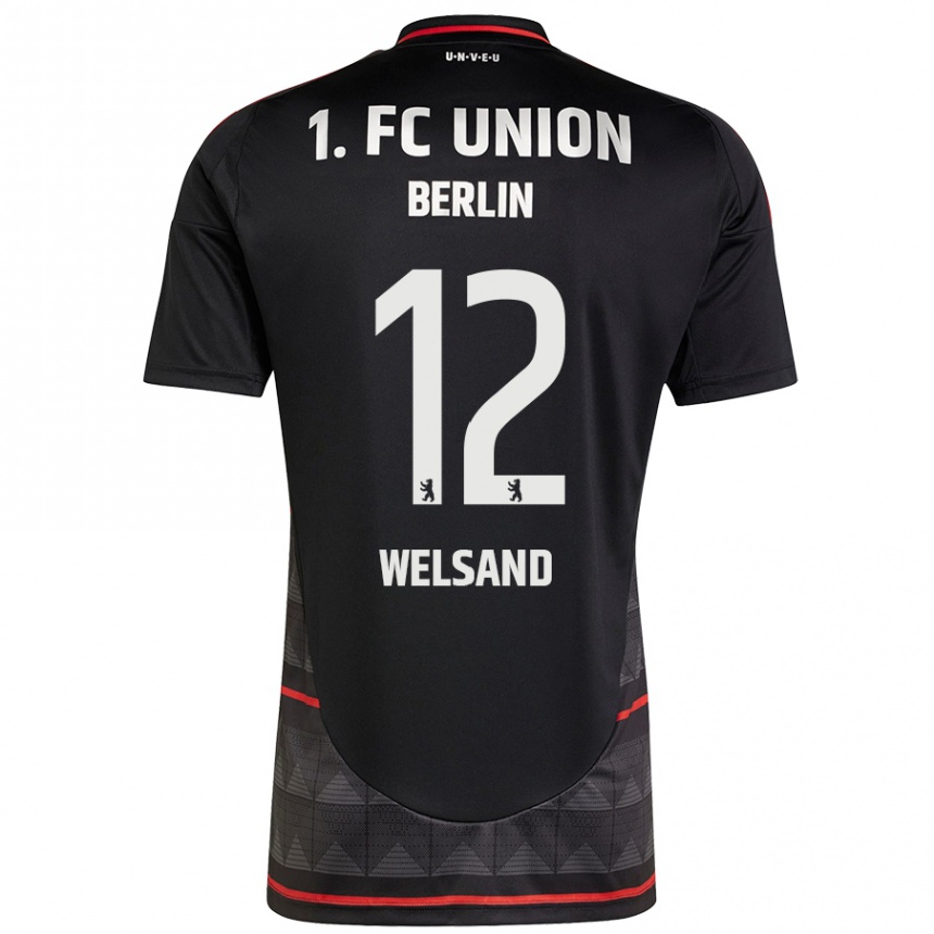 Kinder Fußball Oskar Welsand #12 Schwarz Auswärtstrikot Trikot 2024/25 T-Shirt Luxemburg