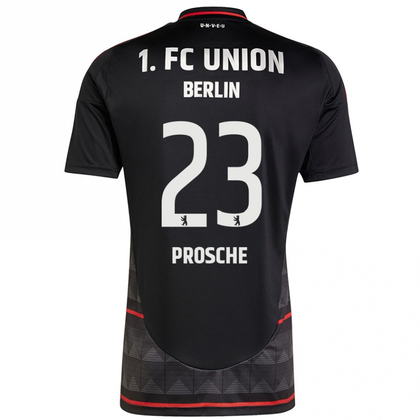 Kinder Fußball Leon Prosche #23 Schwarz Auswärtstrikot Trikot 2024/25 T-Shirt Luxemburg