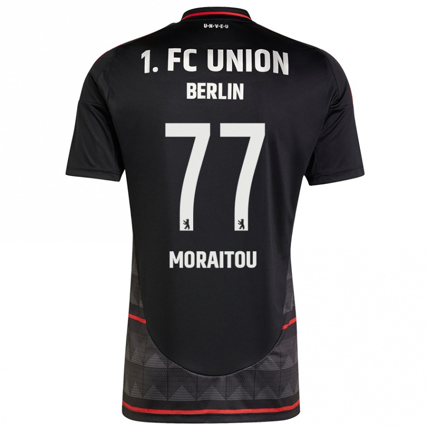 Kinder Fußball Athanasia Moraitou #77 Schwarz Auswärtstrikot Trikot 2024/25 T-Shirt Luxemburg