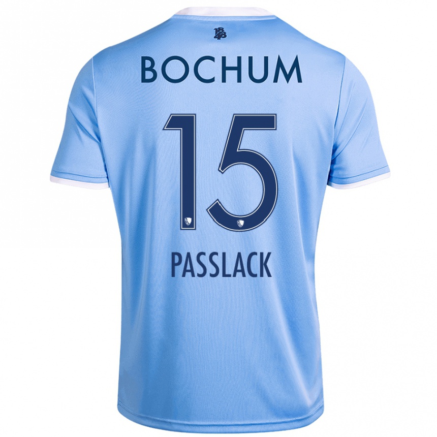 Kinder Fußball Felix Passlack #15 Himmelblau Auswärtstrikot Trikot 2024/25 T-Shirt Luxemburg