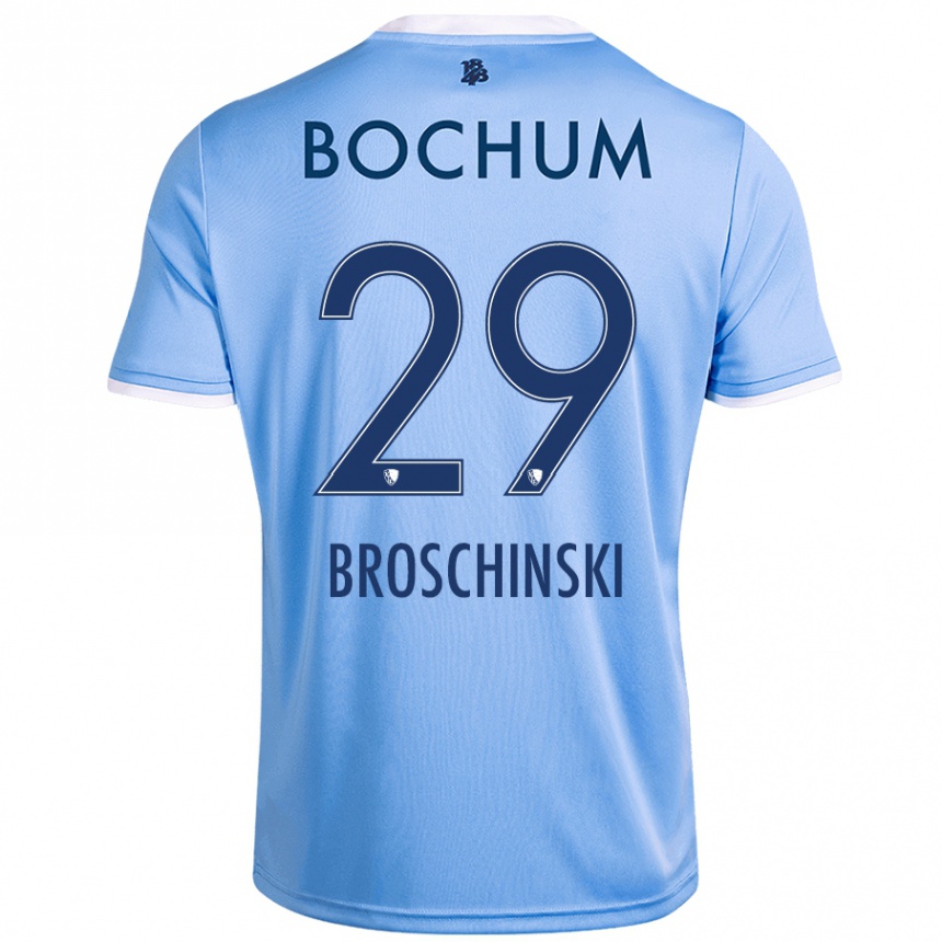 Kinder Fußball Moritz Broschinski #29 Himmelblau Auswärtstrikot Trikot 2024/25 T-Shirt Luxemburg