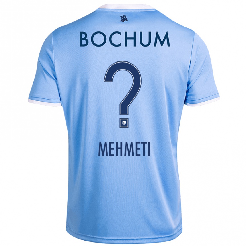 Kinder Fußball Enis Mehmeti #0 Himmelblau Auswärtstrikot Trikot 2024/25 T-Shirt Luxemburg