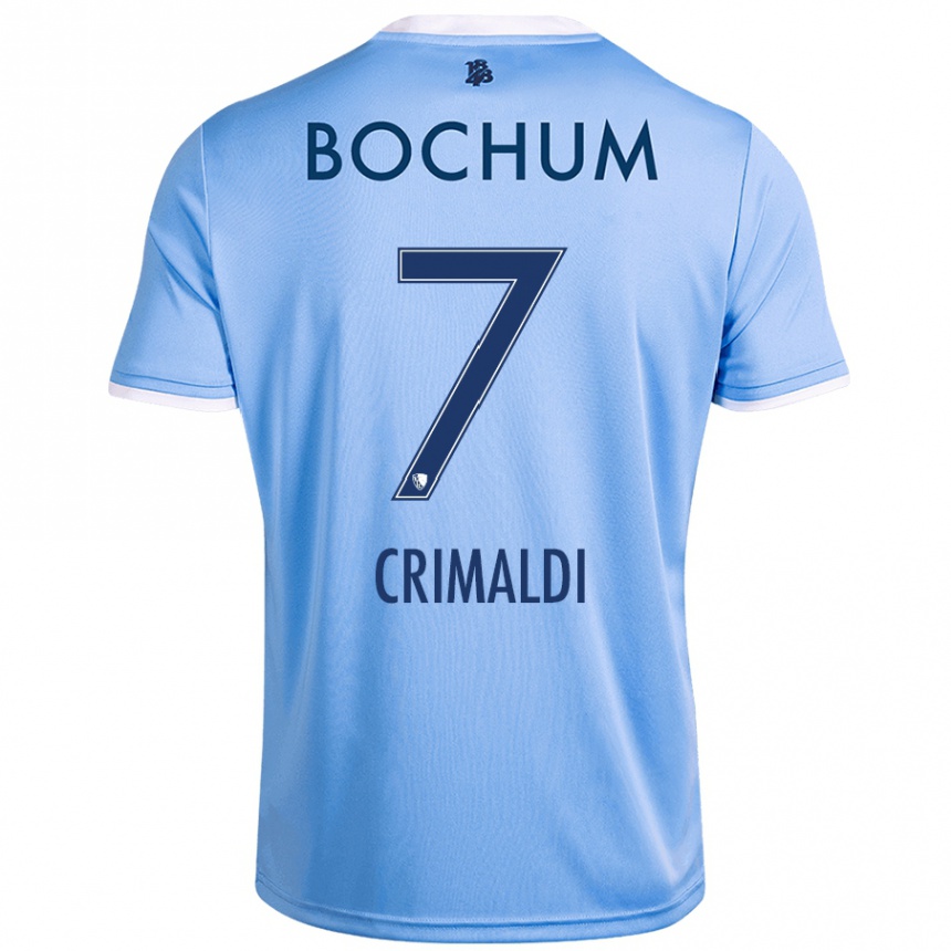 Kinder Fußball Alessandro Crimaldi #7 Himmelblau Auswärtstrikot Trikot 2024/25 T-Shirt Luxemburg