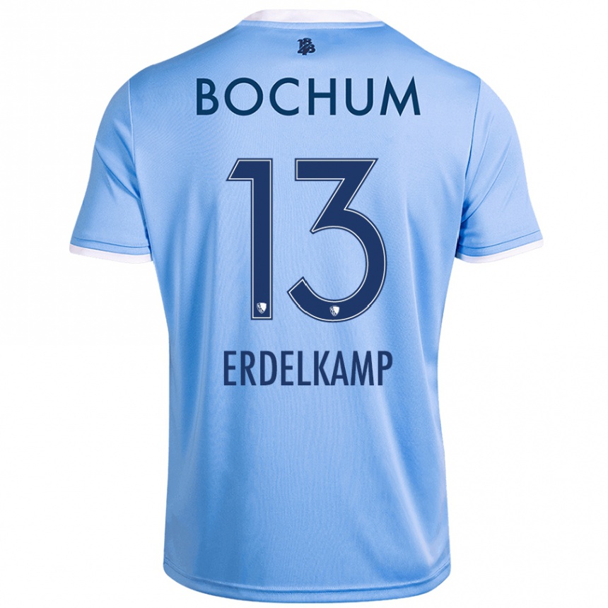 Kinder Fußball Luca Erdelkamp #13 Himmelblau Auswärtstrikot Trikot 2024/25 T-Shirt Luxemburg