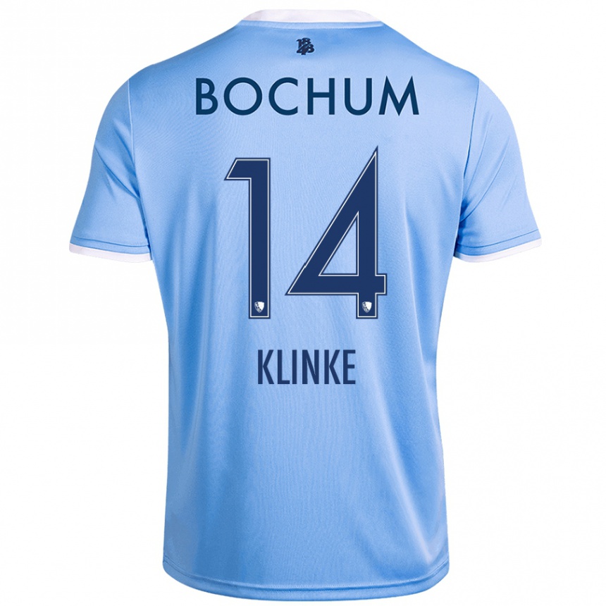 Kinder Fußball Niklas Klinke #14 Himmelblau Auswärtstrikot Trikot 2024/25 T-Shirt Luxemburg