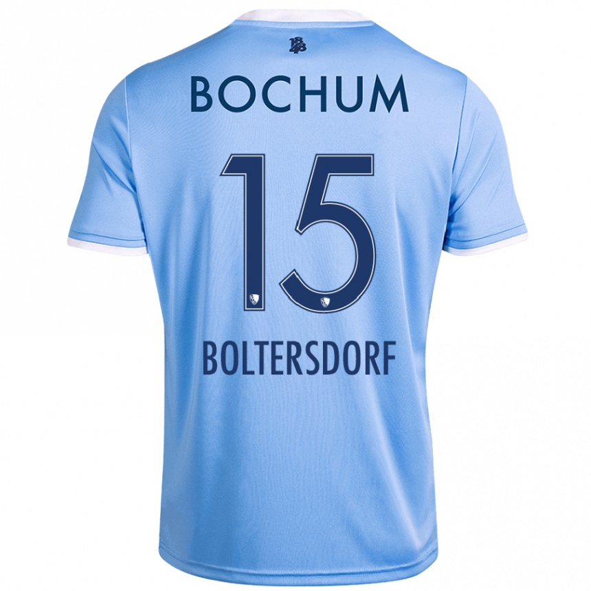 Kinder Fußball Sebastian Boltersdorf #15 Himmelblau Auswärtstrikot Trikot 2024/25 T-Shirt Luxemburg