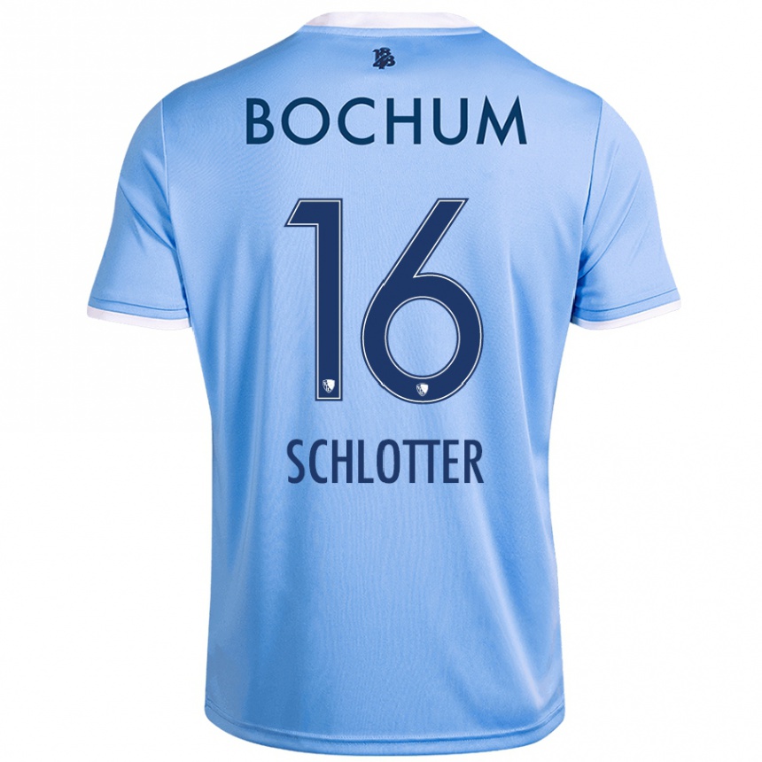 Kinder Fußball Joel Schlotter #16 Himmelblau Auswärtstrikot Trikot 2024/25 T-Shirt Luxemburg