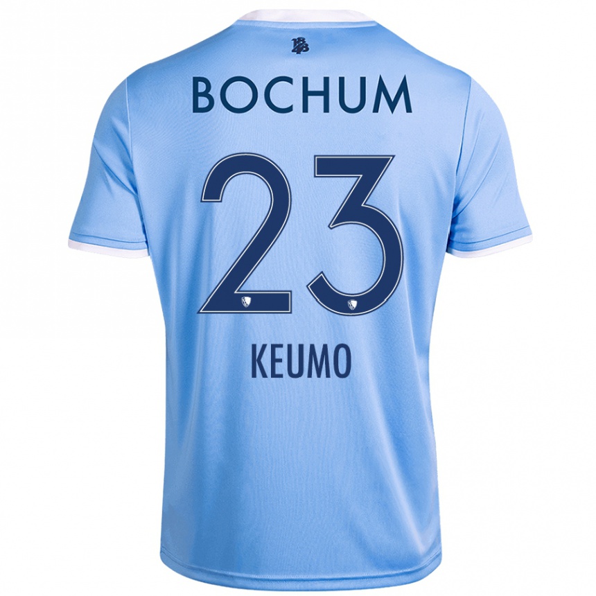 Kinder Fußball Owono-Darnell Keumo #23 Himmelblau Auswärtstrikot Trikot 2024/25 T-Shirt Luxemburg