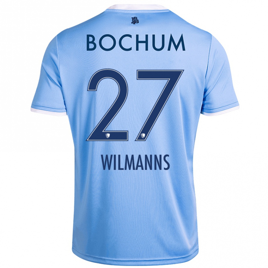 Kinder Fußball Anjo Wilmanns #27 Himmelblau Auswärtstrikot Trikot 2024/25 T-Shirt Luxemburg