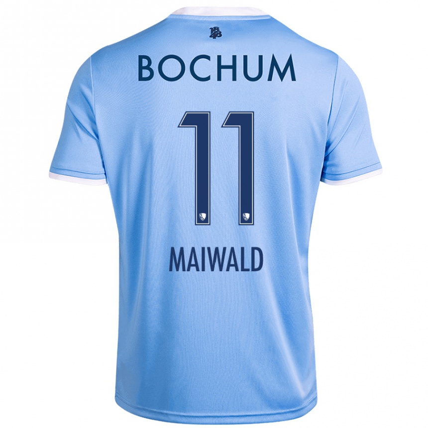 Kinder Fußball Anna Maiwald #11 Himmelblau Auswärtstrikot Trikot 2024/25 T-Shirt Luxemburg