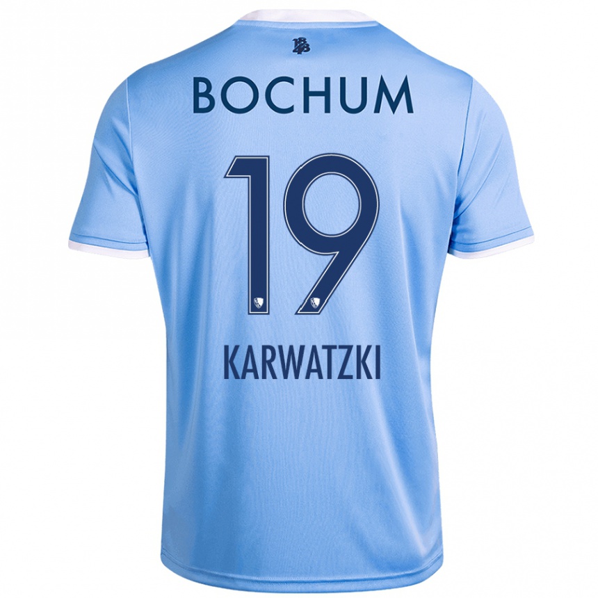 Kinder Fußball Lucy Karwatzki #19 Himmelblau Auswärtstrikot Trikot 2024/25 T-Shirt Luxemburg