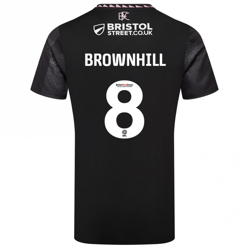 Kinder Fußball Josh Brownhill #8 Schwarz Auswärtstrikot Trikot 2024/25 T-Shirt Luxemburg