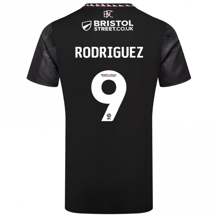 Kinder Fußball Jay Rodríguez #9 Schwarz Auswärtstrikot Trikot 2024/25 T-Shirt Luxemburg