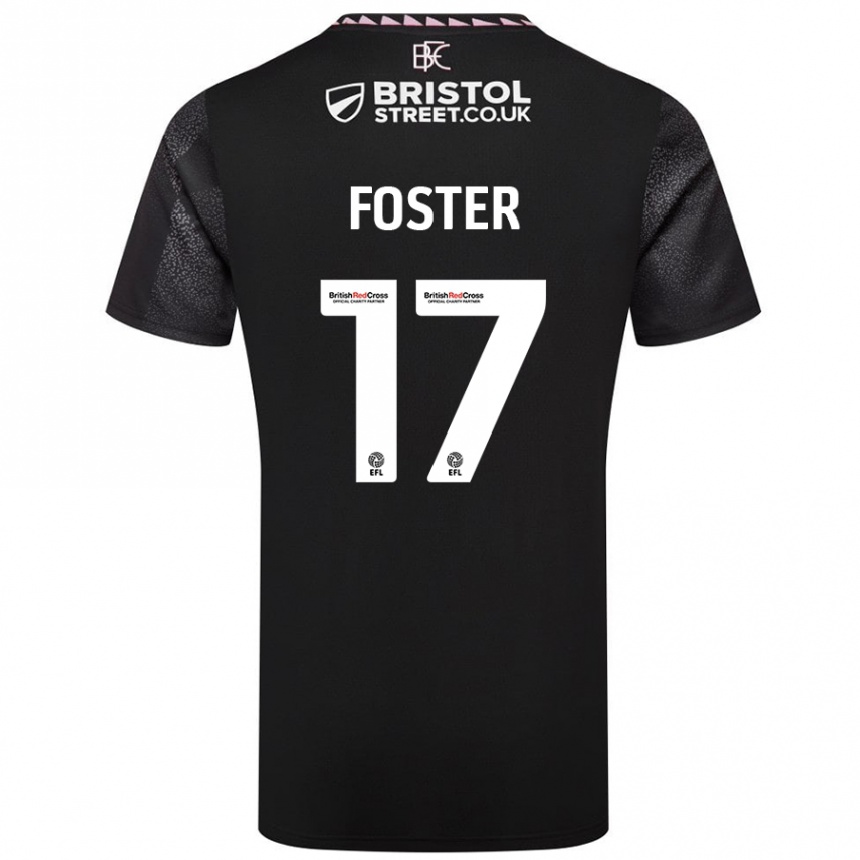 Kinder Fußball Lyle Foster #17 Schwarz Auswärtstrikot Trikot 2024/25 T-Shirt Luxemburg