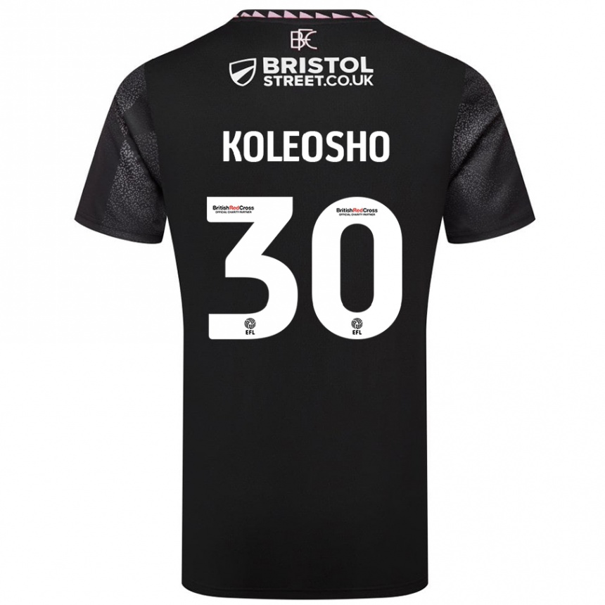 Kinder Fußball Luca Koleosho #30 Schwarz Auswärtstrikot Trikot 2024/25 T-Shirt Luxemburg