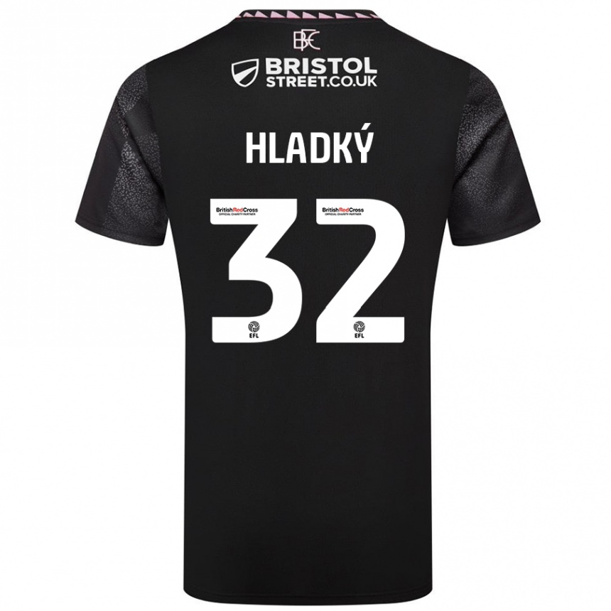 Kinder Fußball Vaclav Hladky #32 Schwarz Auswärtstrikot Trikot 2024/25 T-Shirt Luxemburg