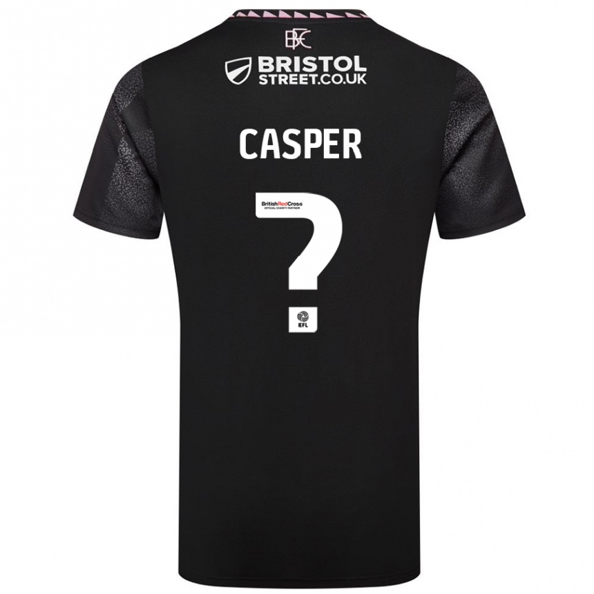 Kinder Fußball Charlie Casper #0 Schwarz Auswärtstrikot Trikot 2024/25 T-Shirt Luxemburg