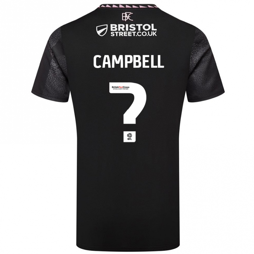 Kinder Fußball Murray Campbell #0 Schwarz Auswärtstrikot Trikot 2024/25 T-Shirt Luxemburg