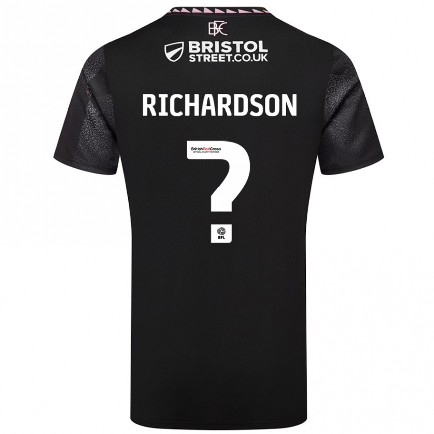 Kinder Fußball Lewis Richardson #0 Schwarz Auswärtstrikot Trikot 2024/25 T-Shirt Luxemburg