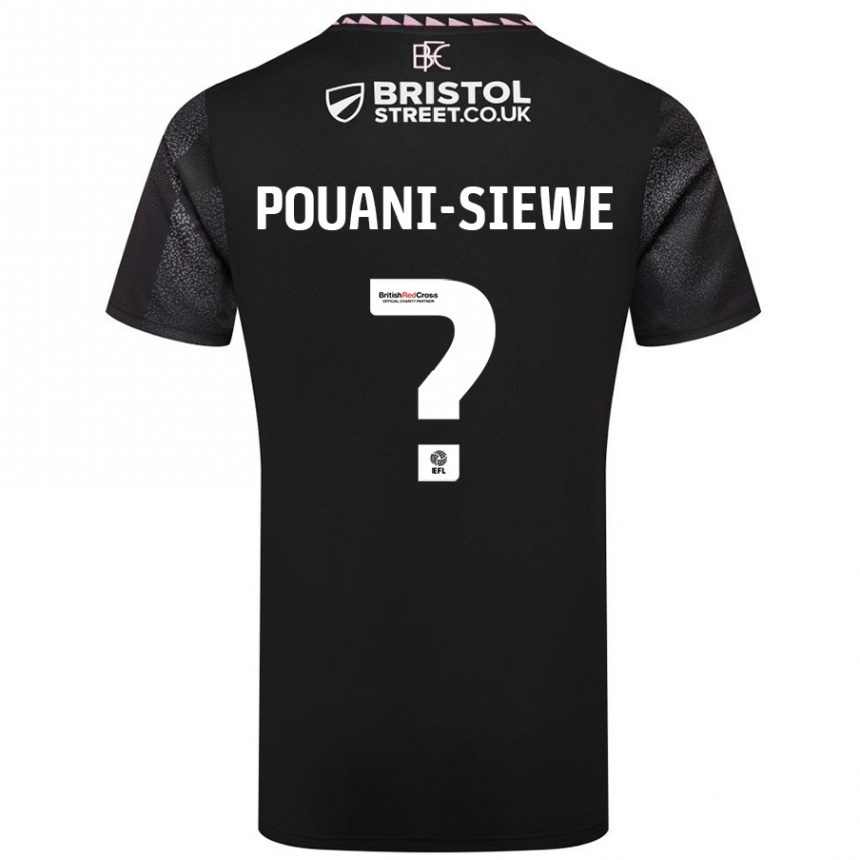 Kinder Fußball Brandon Pouani-Siewe #0 Schwarz Auswärtstrikot Trikot 2024/25 T-Shirt Luxemburg