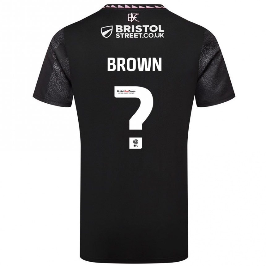 Kinder Fußball Kian Brown #0 Schwarz Auswärtstrikot Trikot 2024/25 T-Shirt Luxemburg