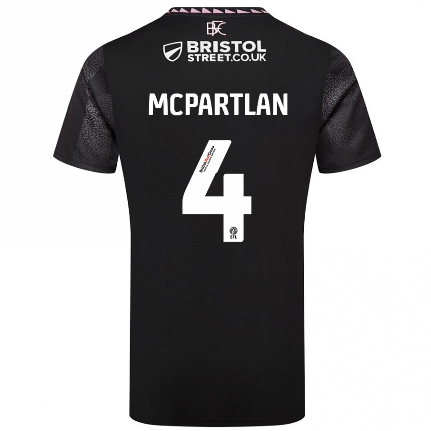 Kinder Fußball Brenna Mcpartlan #4 Schwarz Auswärtstrikot Trikot 2024/25 T-Shirt Luxemburg