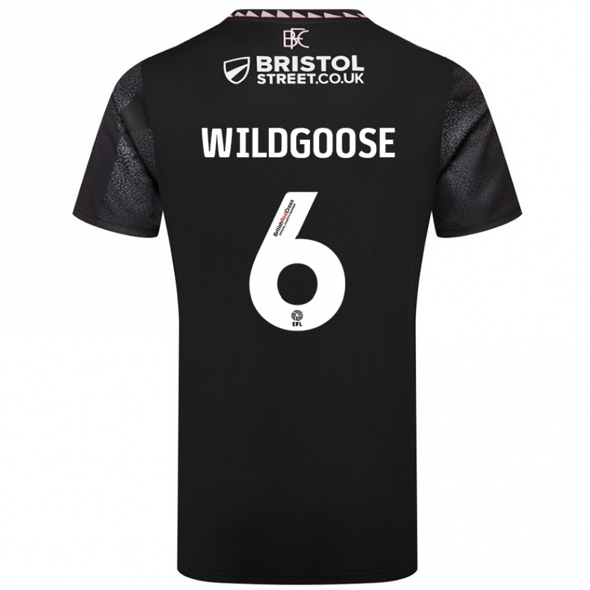 Kinder Fußball Mikayla Wildgoose #6 Schwarz Auswärtstrikot Trikot 2024/25 T-Shirt Luxemburg