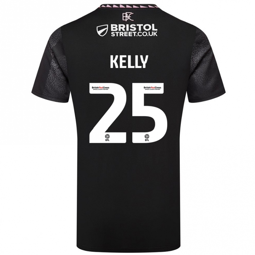 Kinder Fußball Aimee Kelly #25 Schwarz Auswärtstrikot Trikot 2024/25 T-Shirt Luxemburg