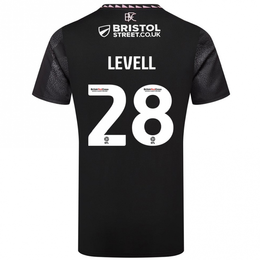 Kinder Fußball Kirstie Levell #28 Schwarz Auswärtstrikot Trikot 2024/25 T-Shirt Luxemburg