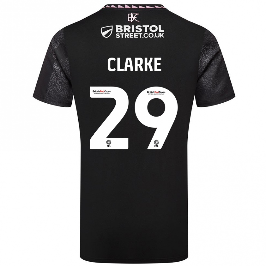 Kinder Fußball Abby Clarke #29 Schwarz Auswärtstrikot Trikot 2024/25 T-Shirt Luxemburg