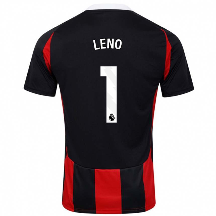 Kinder Fußball Bernd Leno #1 Schwarz Rot Auswärtstrikot Trikot 2024/25 T-Shirt Luxemburg