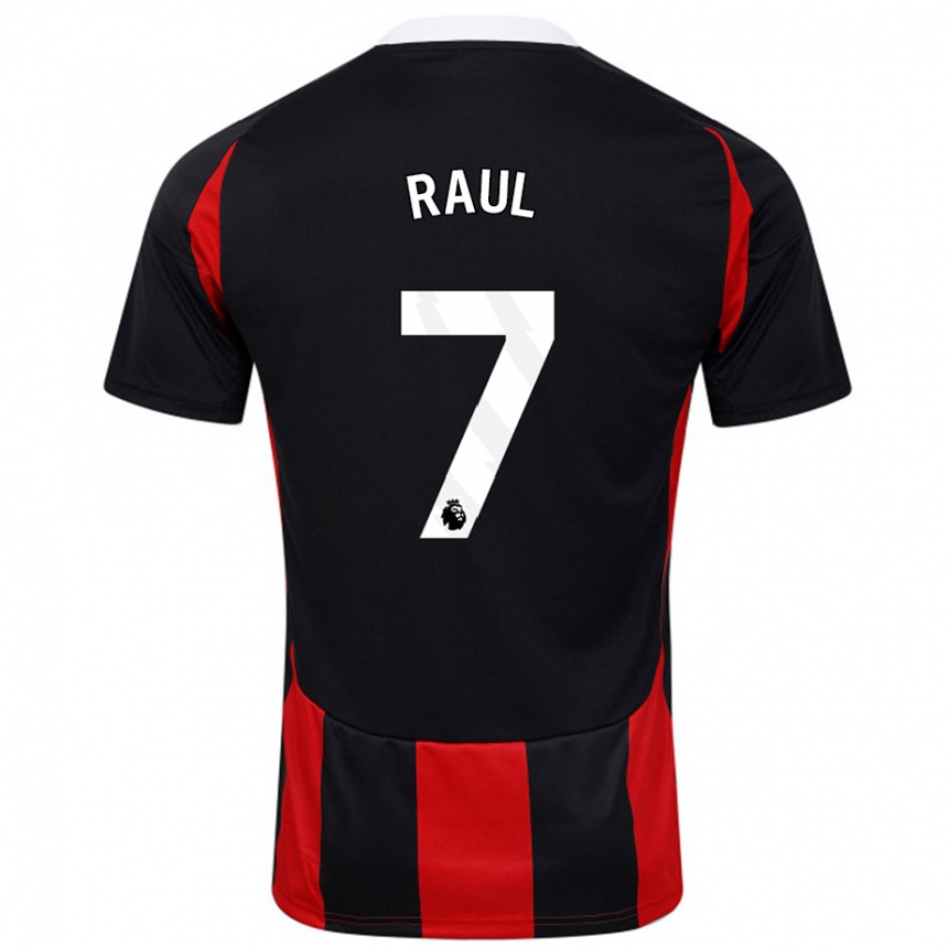 Kinder Fußball Raúl Jiménez #7 Schwarz Rot Auswärtstrikot Trikot 2024/25 T-Shirt Luxemburg