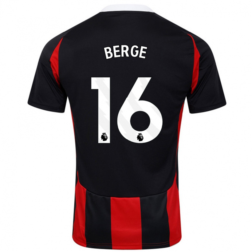 Kinder Fußball Sander Berge #16 Schwarz Rot Auswärtstrikot Trikot 2024/25 T-Shirt Luxemburg