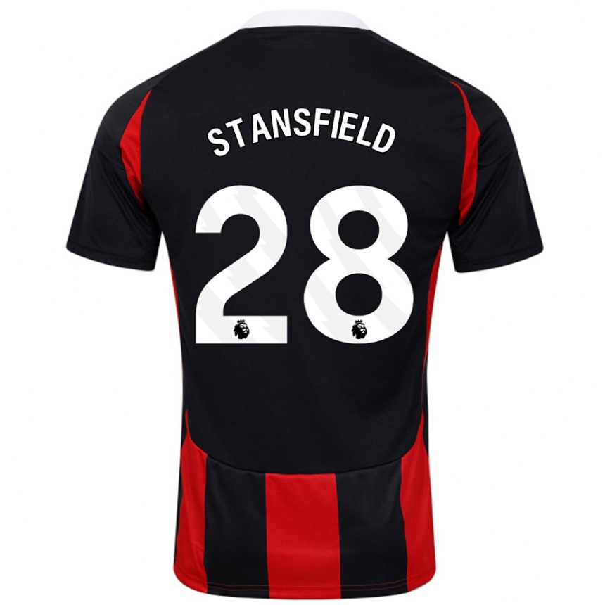 Kinder Fußball Jay Stansfield #28 Schwarz Rot Auswärtstrikot Trikot 2024/25 T-Shirt Luxemburg