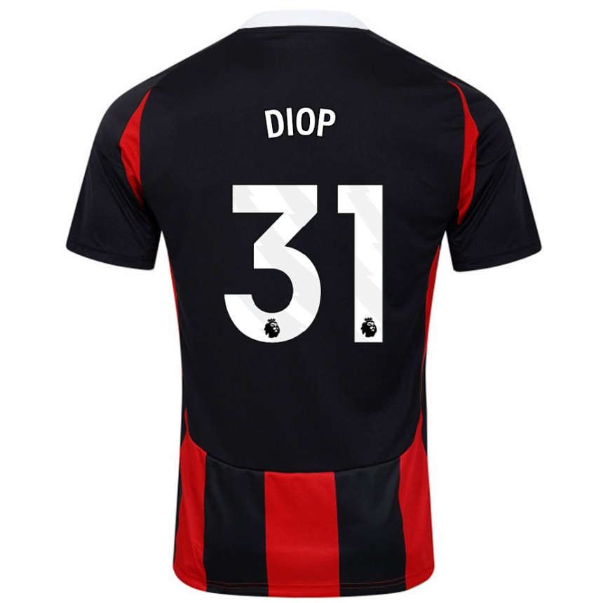 Kinder Fußball Issa Diop #31 Schwarz Rot Auswärtstrikot Trikot 2024/25 T-Shirt Luxemburg