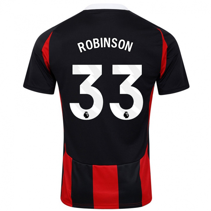 Kinder Fußball Antonee Robinson #33 Schwarz Rot Auswärtstrikot Trikot 2024/25 T-Shirt Luxemburg