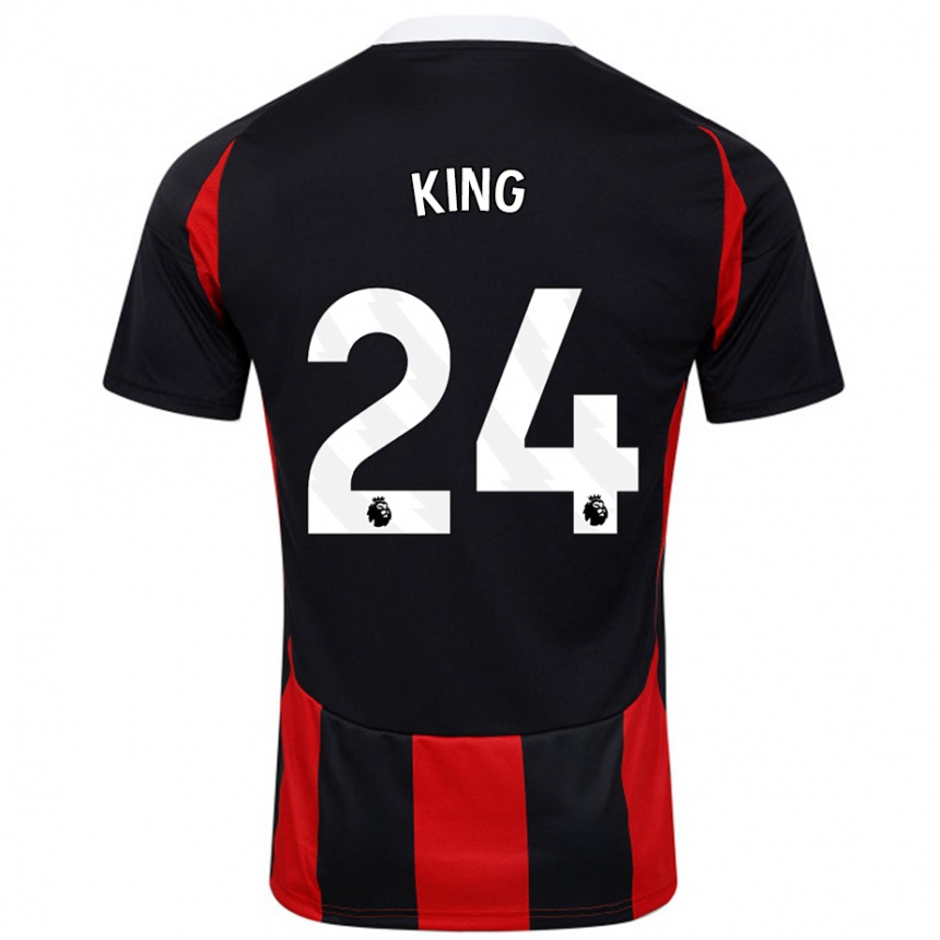 Kinder Fußball Joshua King #24 Schwarz Rot Auswärtstrikot Trikot 2024/25 T-Shirt Luxemburg