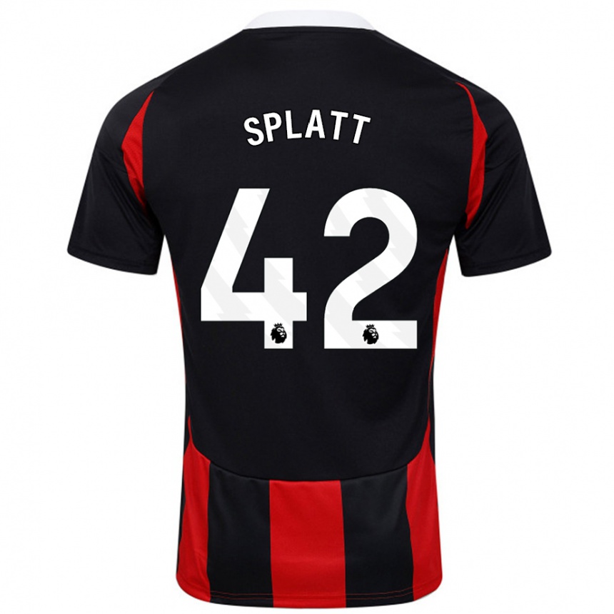 Kinder Fußball Delano Splatt #42 Schwarz Rot Auswärtstrikot Trikot 2024/25 T-Shirt Luxemburg