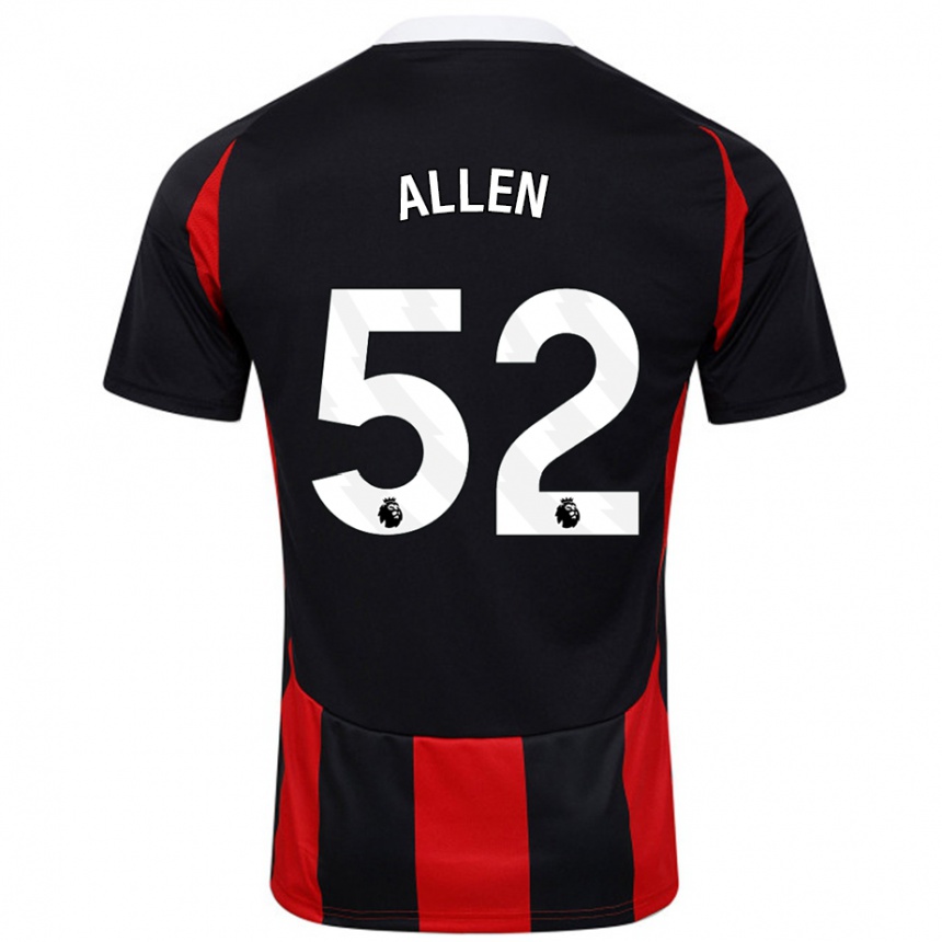 Kinder Fußball Michael Allen #52 Schwarz Rot Auswärtstrikot Trikot 2024/25 T-Shirt Luxemburg