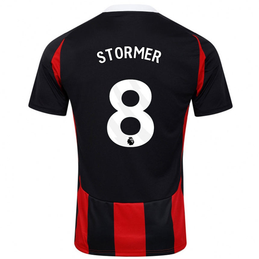 Kinder Fußball Becky Stormer #8 Schwarz Rot Auswärtstrikot Trikot 2024/25 T-Shirt Luxemburg