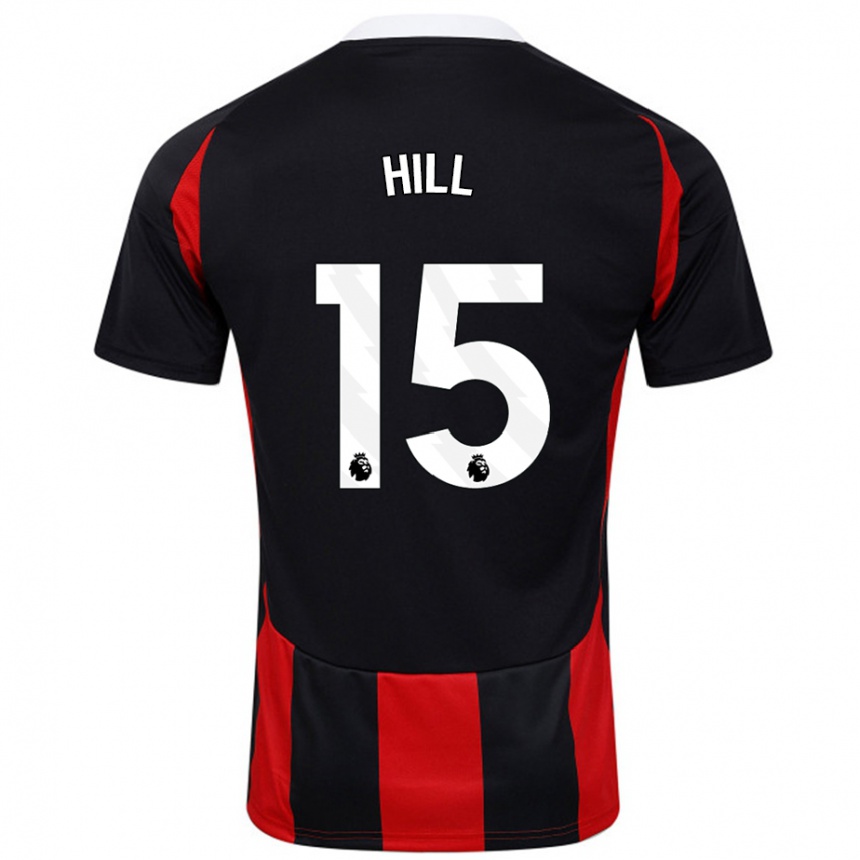 Kinder Fußball Anisha Hill #15 Schwarz Rot Auswärtstrikot Trikot 2024/25 T-Shirt Luxemburg