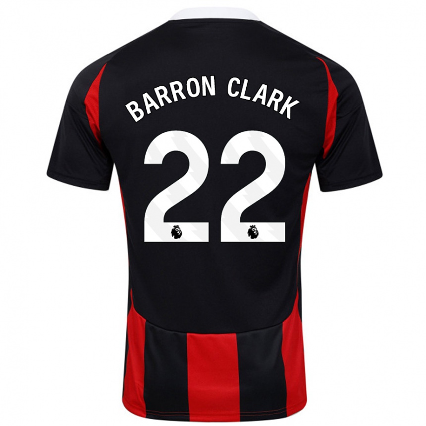 Kinder Fußball Betty Barron-Clark #22 Schwarz Rot Auswärtstrikot Trikot 2024/25 T-Shirt Luxemburg