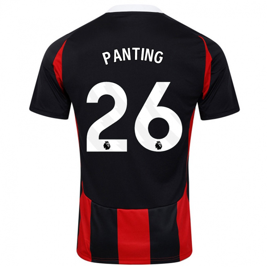 Kinder Fußball Rachel Panting #26 Schwarz Rot Auswärtstrikot Trikot 2024/25 T-Shirt Luxemburg