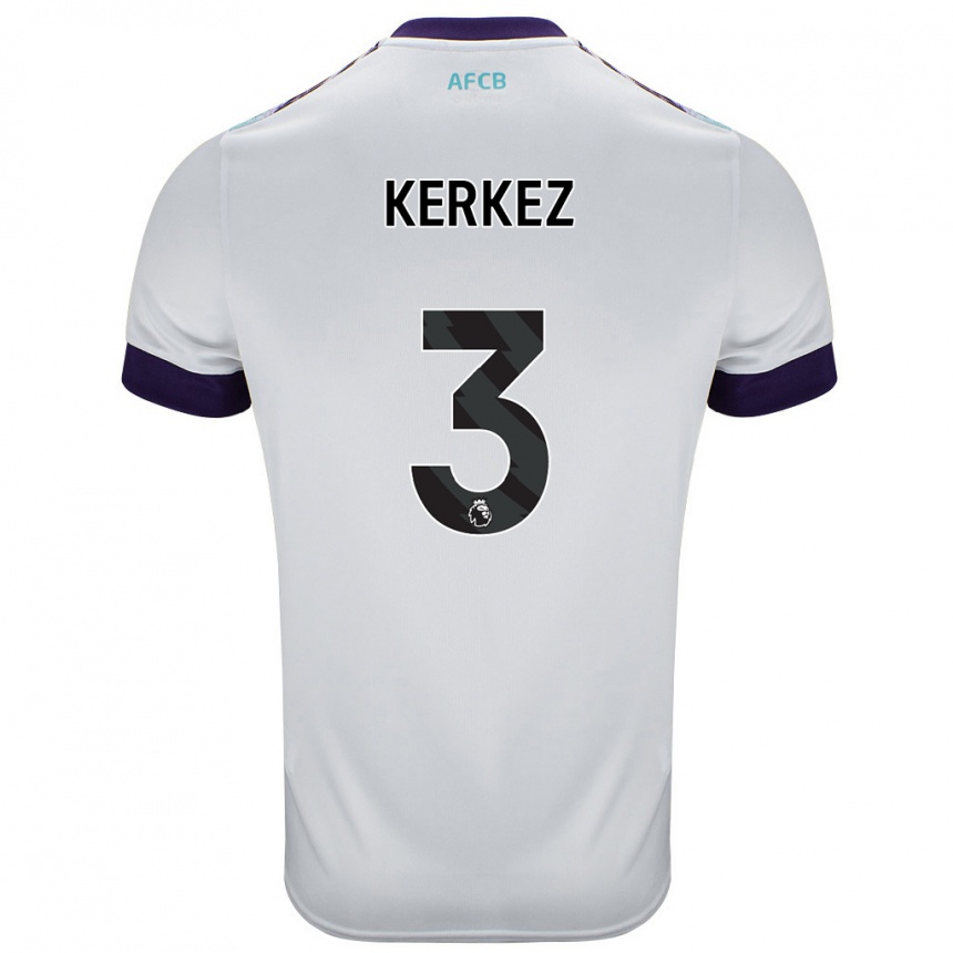 Kinder Fußball Milos Kerkez #3 Weiß Grün Lila Auswärtstrikot Trikot 2024/25 T-Shirt Luxemburg