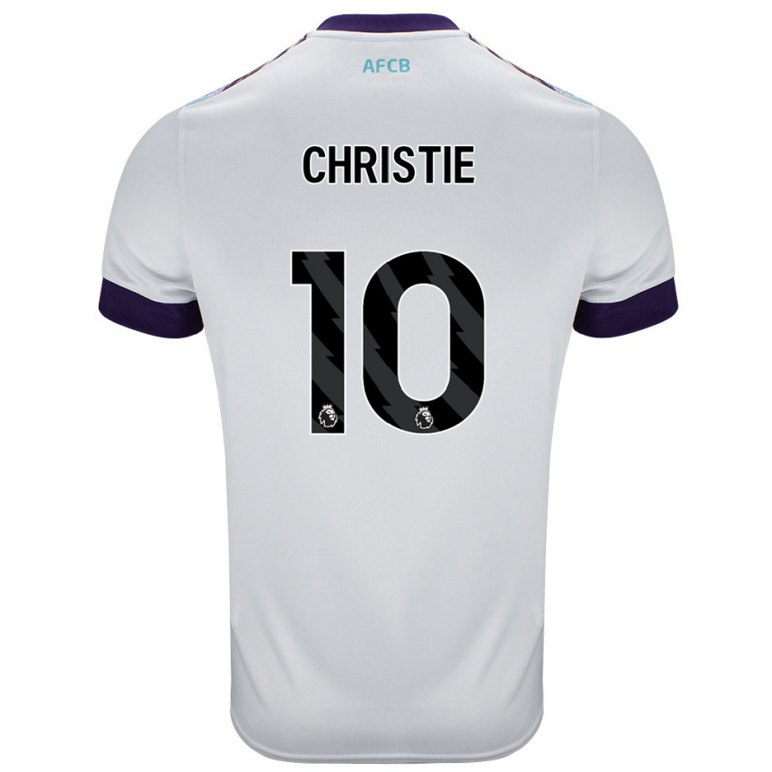 Kinder Fußball Ryan Christie #10 Weiß Grün Lila Auswärtstrikot Trikot 2024/25 T-Shirt Luxemburg