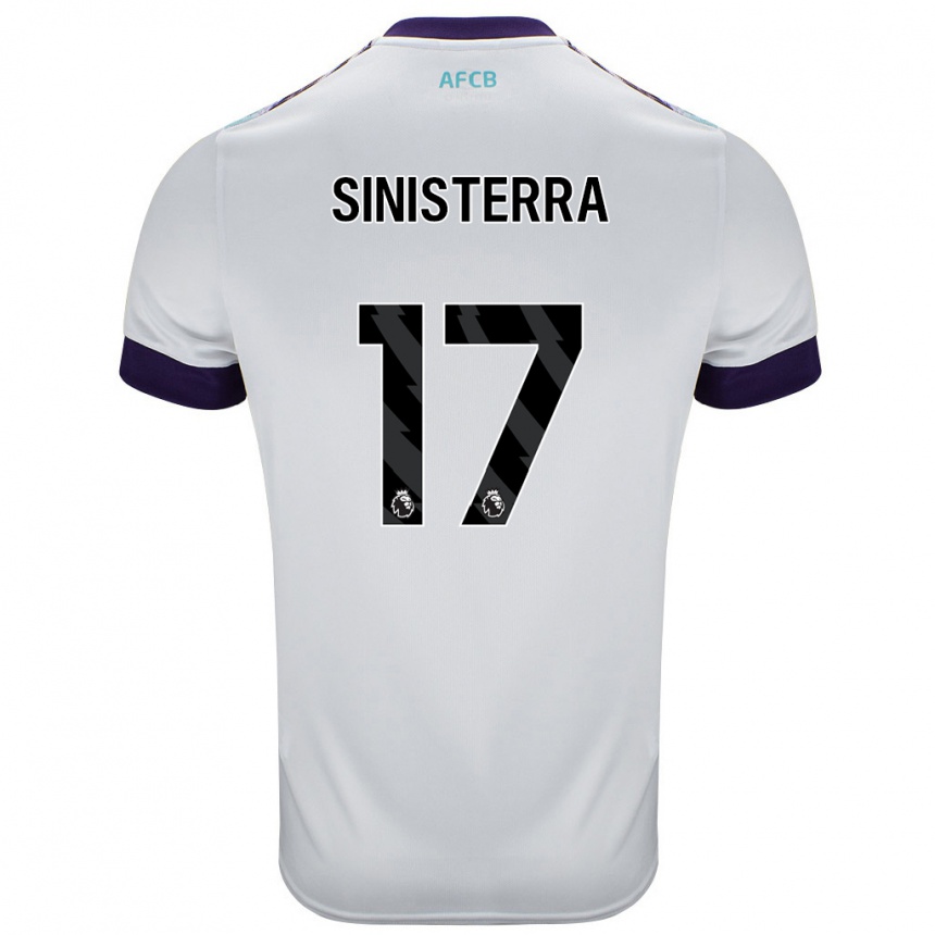 Kinder Fußball Luis Sinisterra #17 Weiß Grün Lila Auswärtstrikot Trikot 2024/25 T-Shirt Luxemburg