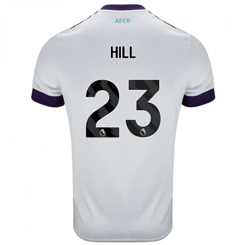 Kinder Fußball James Hill #23 Weiß Grün Lila Auswärtstrikot Trikot 2024/25 T-Shirt Luxemburg