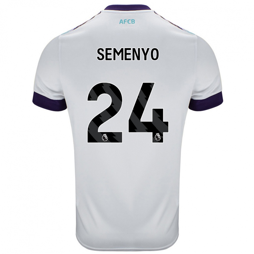 Kinder Fußball Antoine Semenyo #24 Weiß Grün Lila Auswärtstrikot Trikot 2024/25 T-Shirt Luxemburg